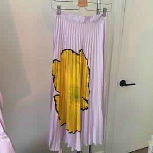 Zara printed accordion skirt